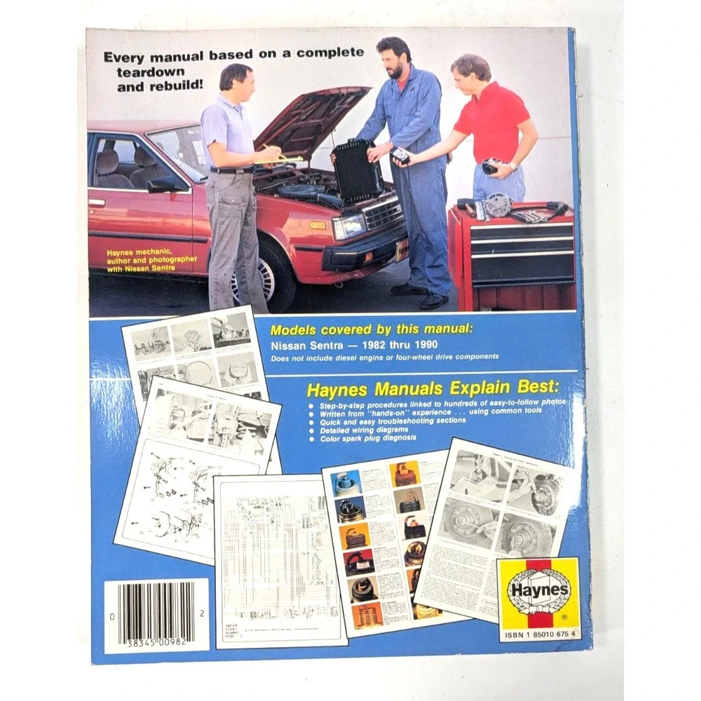 Nissan Datsun Sentra 1982-1990 Haynes Automotive Repair Manual Gasoline #982